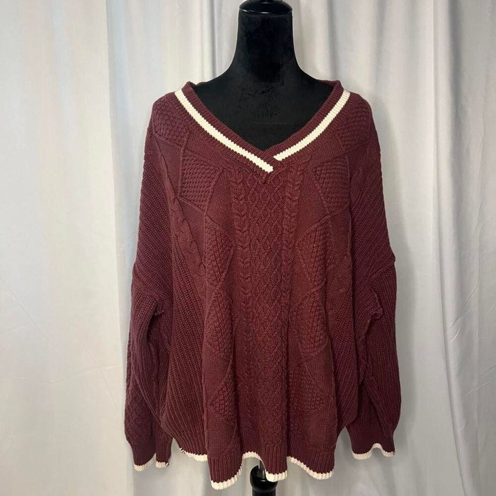 Unbranded Women's Burgundy and Red Jumper